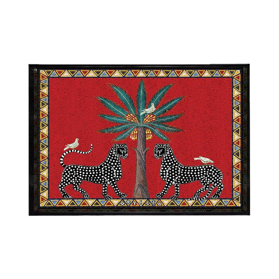 Young Ideas & Henmores -Mosaico Medium Tray -Red -30.5x22.5cm