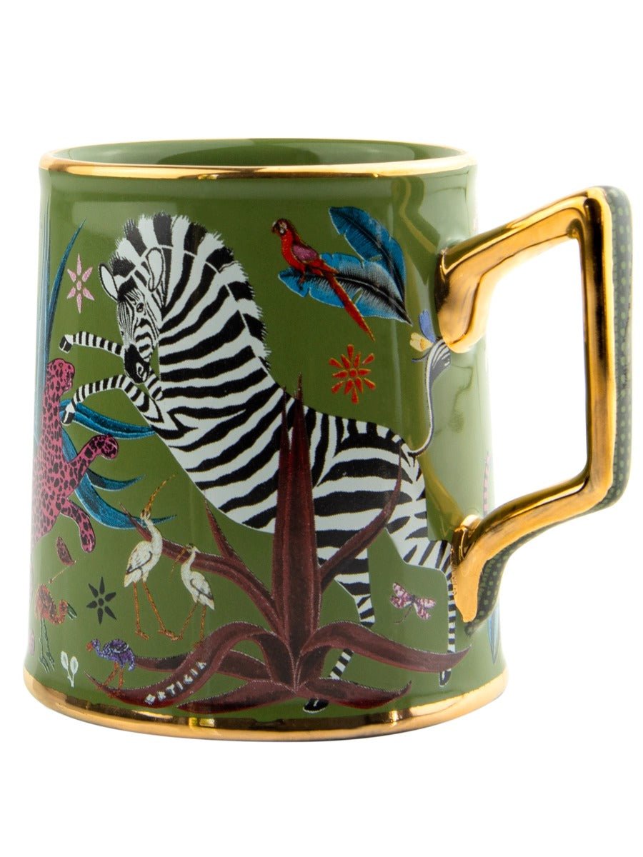Young Ideas & Henmores -Tazza Jungle Ceramic Green Mug -Green -OS