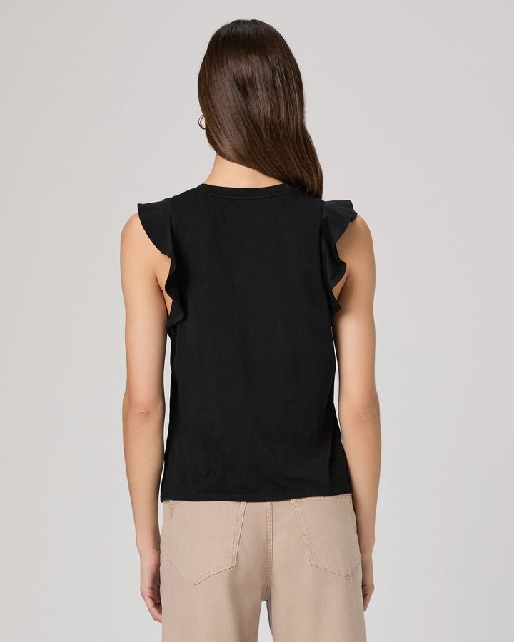 Young Ideas & Henmores - Alaria Sleeveless Frill Top - Black - XS