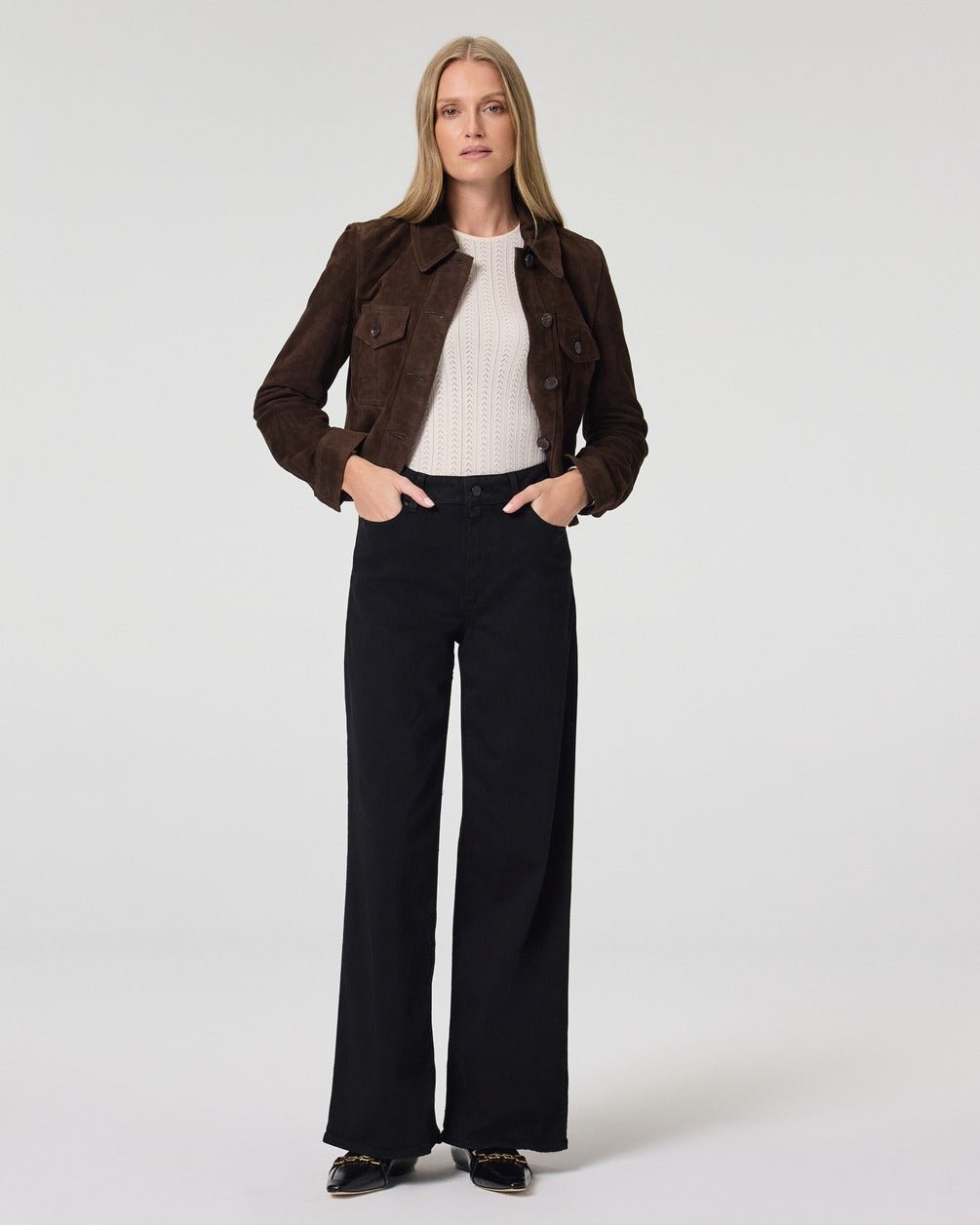 Young Ideas/Henmores - Anessa 31 Wide Leg Jeans - Black Shadow - 25