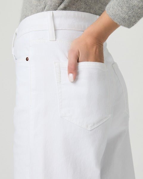 Young Ideas/Henmores - Anessa Wide Leg Raw Hem Jean - Crisp White - 25