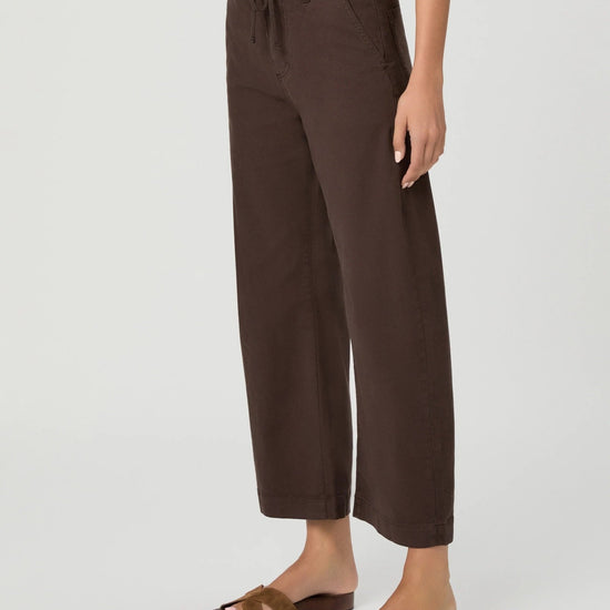Young Ideas & Henmores -Arellia Ankle Barrel Leg Jeans with Tie -Rich Chocolate -25