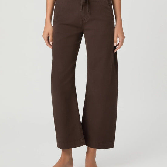 Young Ideas & Henmores -Arellia Ankle Barrel Leg Jeans with Tie -Rich Chocolate -25