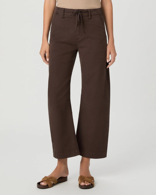 Young Ideas & Henmores -Arellia Ankle Barrel Leg Jeans with Tie -Rich Chocolate -25
