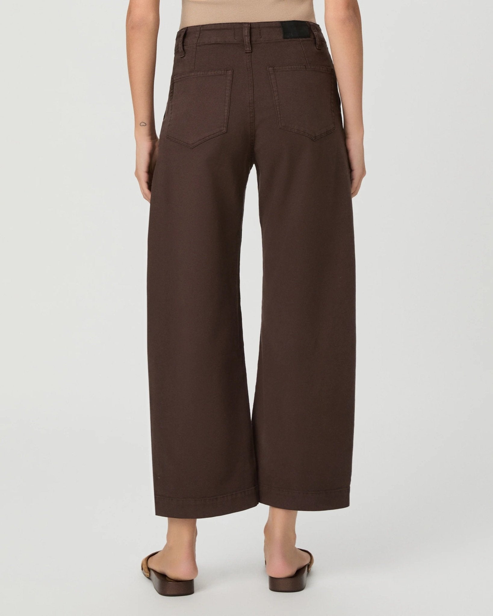 Young Ideas & Henmores -Arellia Ankle Barrel Leg Jeans with Tie -Rich Chocolate -25