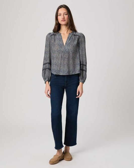 Young Ideas/Henmores - Calgary Printed Blouse - Navy Multi - XS