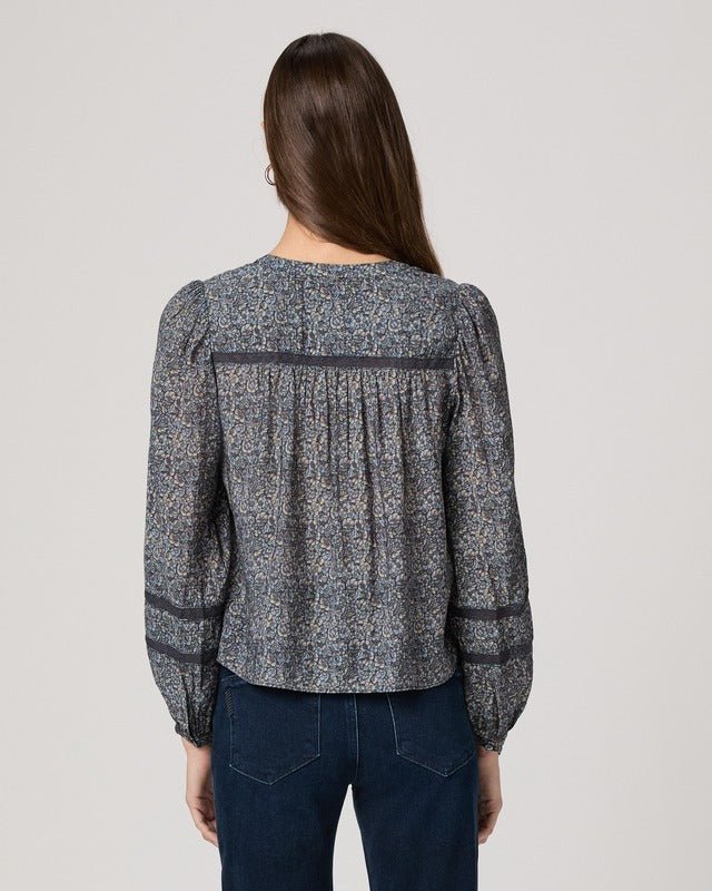Young Ideas/Henmores - Calgary Printed Blouse - Navy Multi - XS