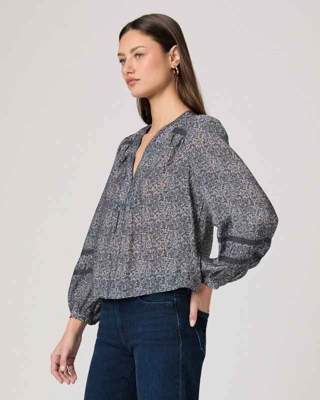 Young Ideas/Henmores - Calgary Printed Blouse - Navy Multi - XS