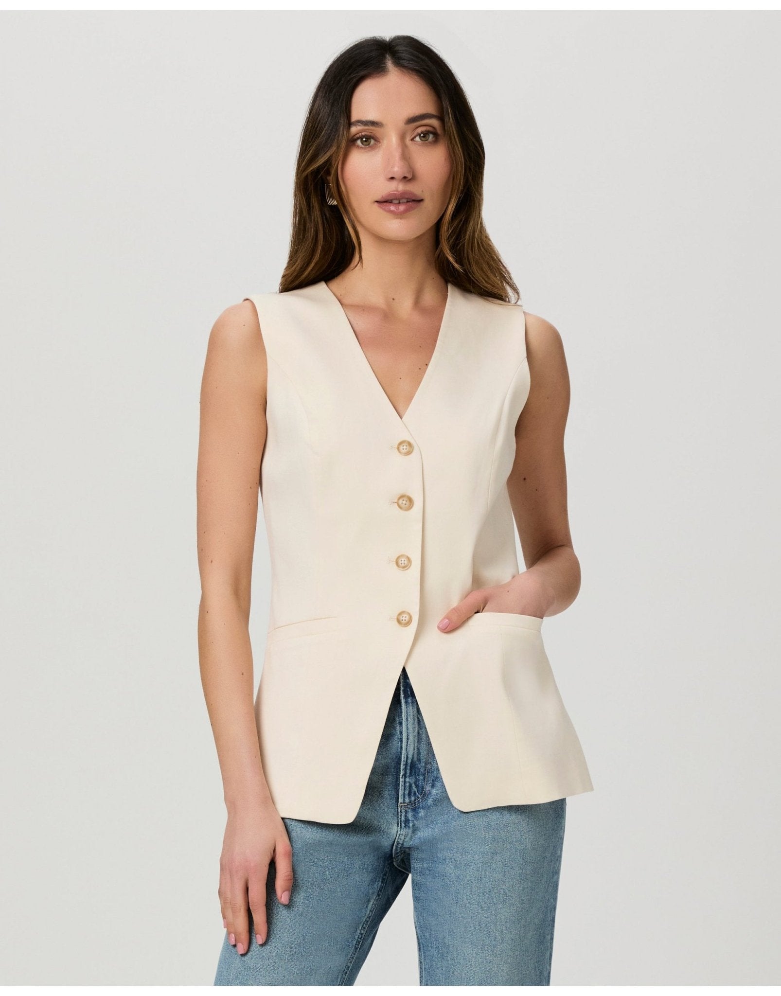 Young Ideas/Henmores - Campanelli Waistcoat Vest - Cream - 8
