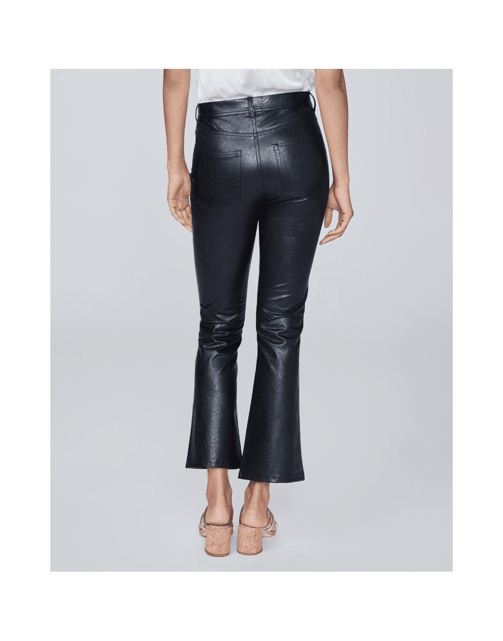 Young Ideas/Henmores - Claudine Ankle Flare Faux Leather Trousers - Black - 29