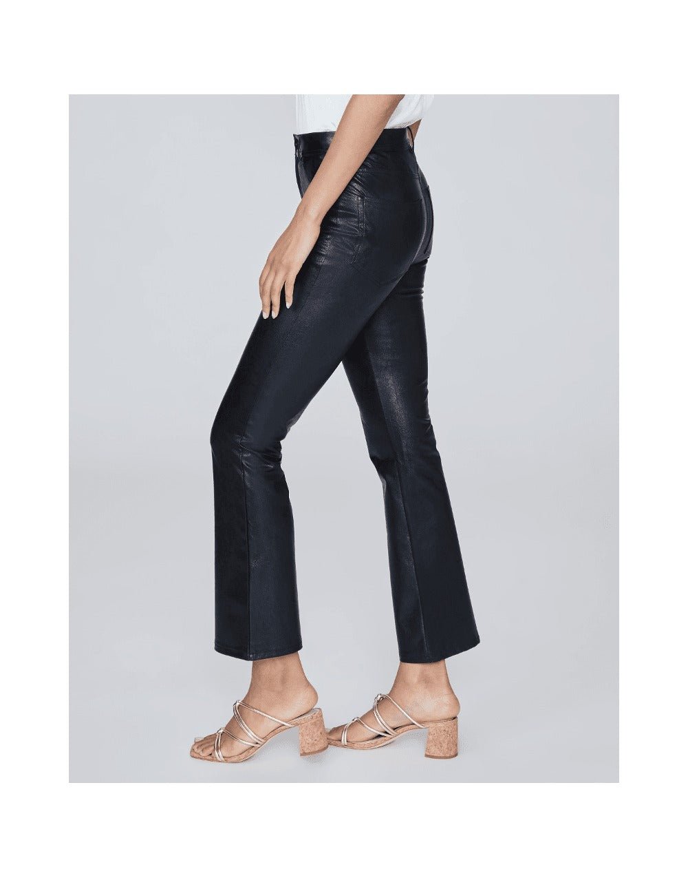 Young Ideas/Henmores - Claudine Ankle Flare Faux Leather Trousers - Black - 29