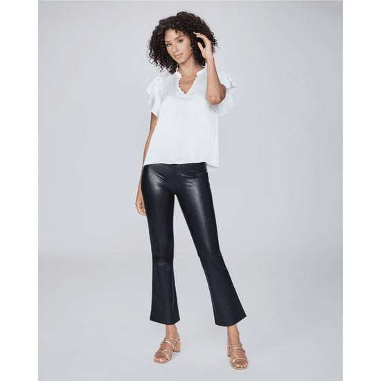 Young Ideas/Henmores - Claudine Ankle Flare Faux Leather Trousers - Black - 29