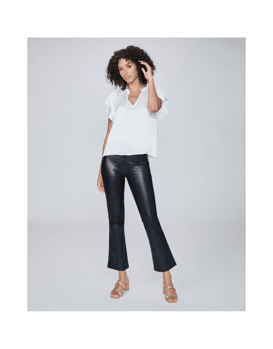 Young Ideas/Henmores - Claudine Ankle Flare Faux Leather Trousers - Black - 29