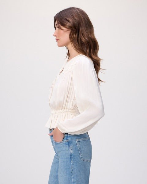 Young Ideas/Henmores - Gansevoort Ruched Blouse - Antique White - XS
