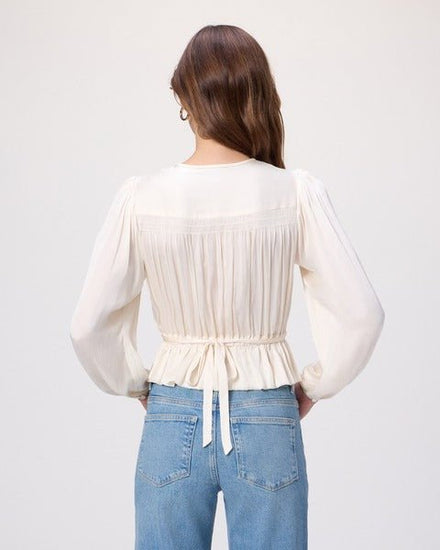 Young Ideas/Henmores - Gansevoort Ruched Blouse - Antique White - XS