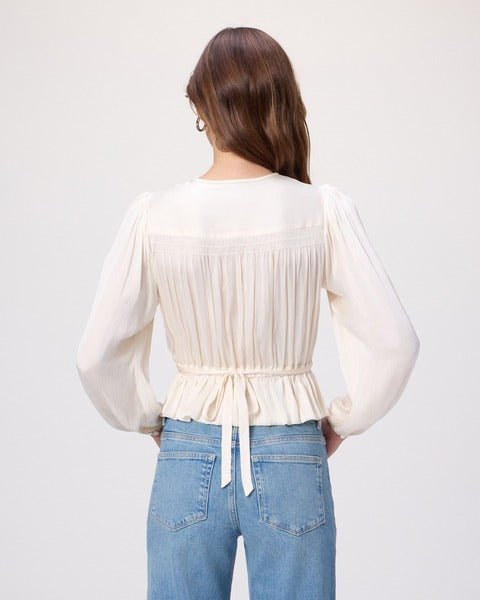 Young Ideas/Henmores - Gansevoort Ruched Blouse - Antique White - XS
