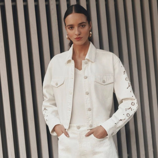 Young Ideas & Henmores - Michele Embroidered Jacket - Ecru - XS