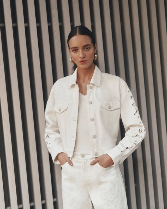 Young Ideas & Henmores - Michele Embroidered Jacket - Ecru - XS