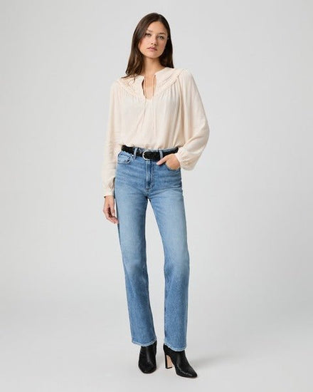 Young Ideas/Henmores - Milani Tie Neck Ruched Blouse - Antique White - XS