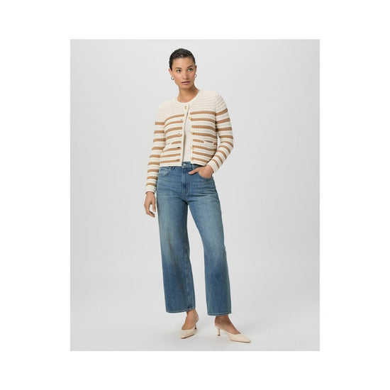 Young Ideas/Henmores - Oberon Striped Cardigan - Ivory/Biscotti - XS
