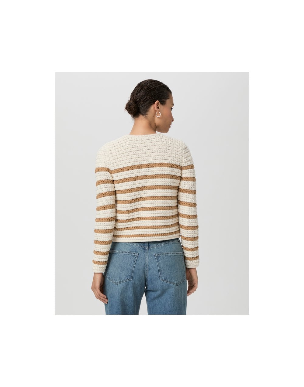 Young Ideas/Henmores - Oberon Striped Cardigan - Ivory/Biscotti - XS