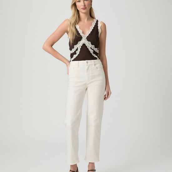 Young Ideas/Henmores - Stevie Straight Ankle Jeans - Cream Cloud - 25