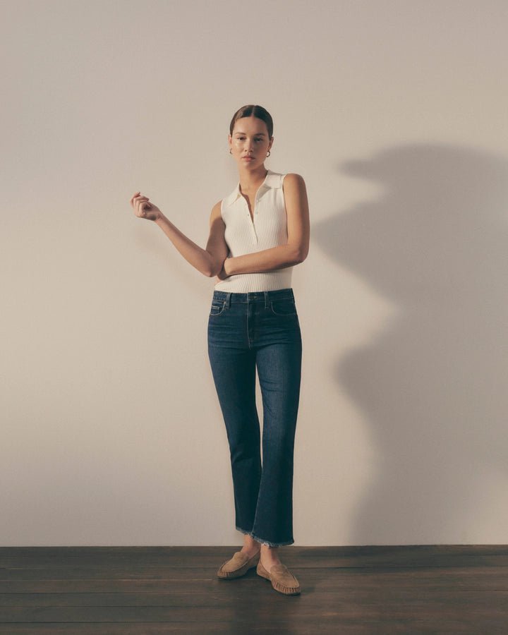 Young Ideas & Henmores - Vesta Sleevless Ribbed Top - Ivory - XS