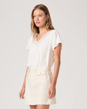 Young Ideas & Henmores -Vicky Lace T-Shirt -White -XS