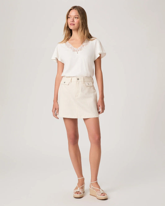 Young Ideas & Henmores -Vicky Lace T-Shirt -White -XS