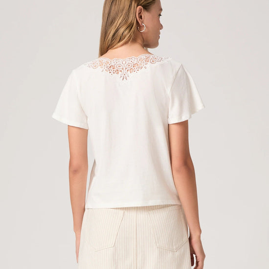 Young Ideas & Henmores -Vicky Lace T-Shirt -White -XS