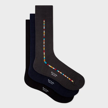 Young Ideas & Henmores -2 Pack Vittore Stripe Detail Socks -1A Multicolour -OS