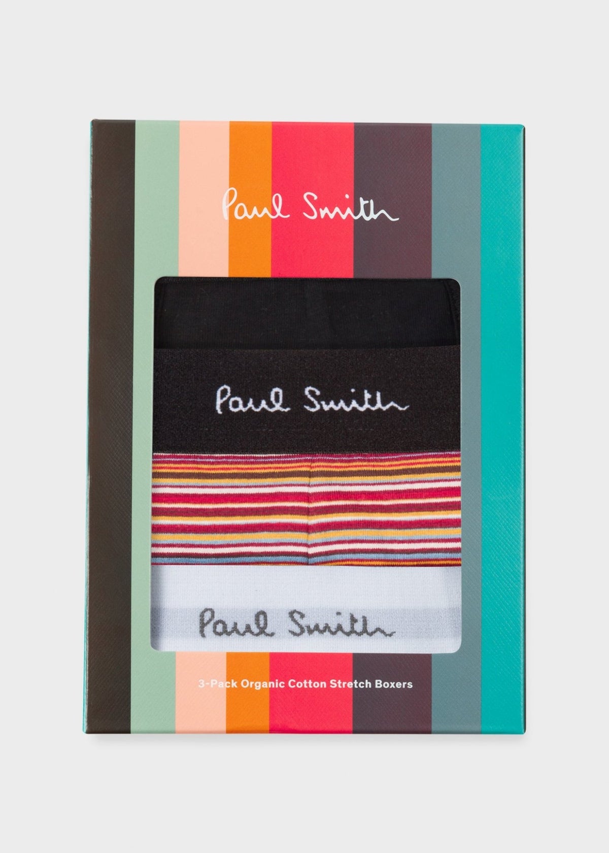 Young Ideas & Henmores -3 Pack Signature Stripe & Plain Boxers -1A Multicolour -M