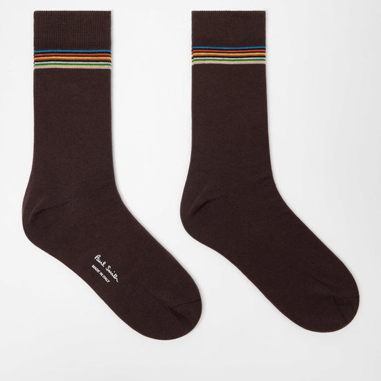 Young Ideas & Henmores -Alexis Signature Cuff Socks -66 Chocolate -OS