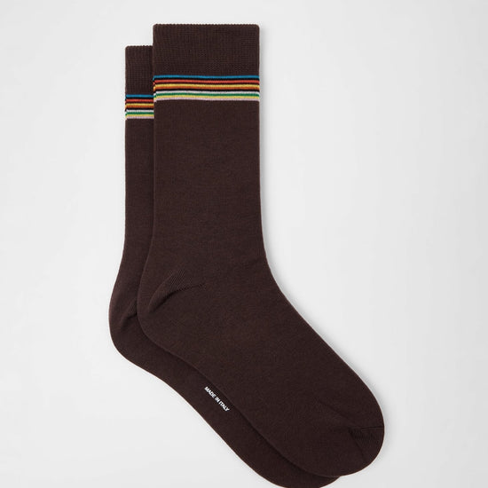 Young Ideas & Henmores -Alexis Signature Cuff Socks -66 Chocolate -OS