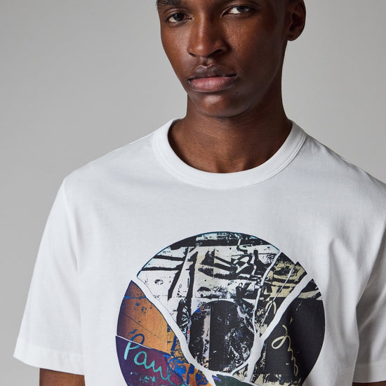 Young Ideas & Henmores -Broken Circle Graphic T-Shirt -02 White -M