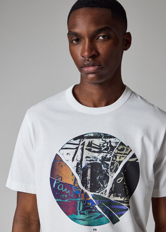 Young Ideas & Henmores -Broken Circle Graphic T-Shirt -02 White -M