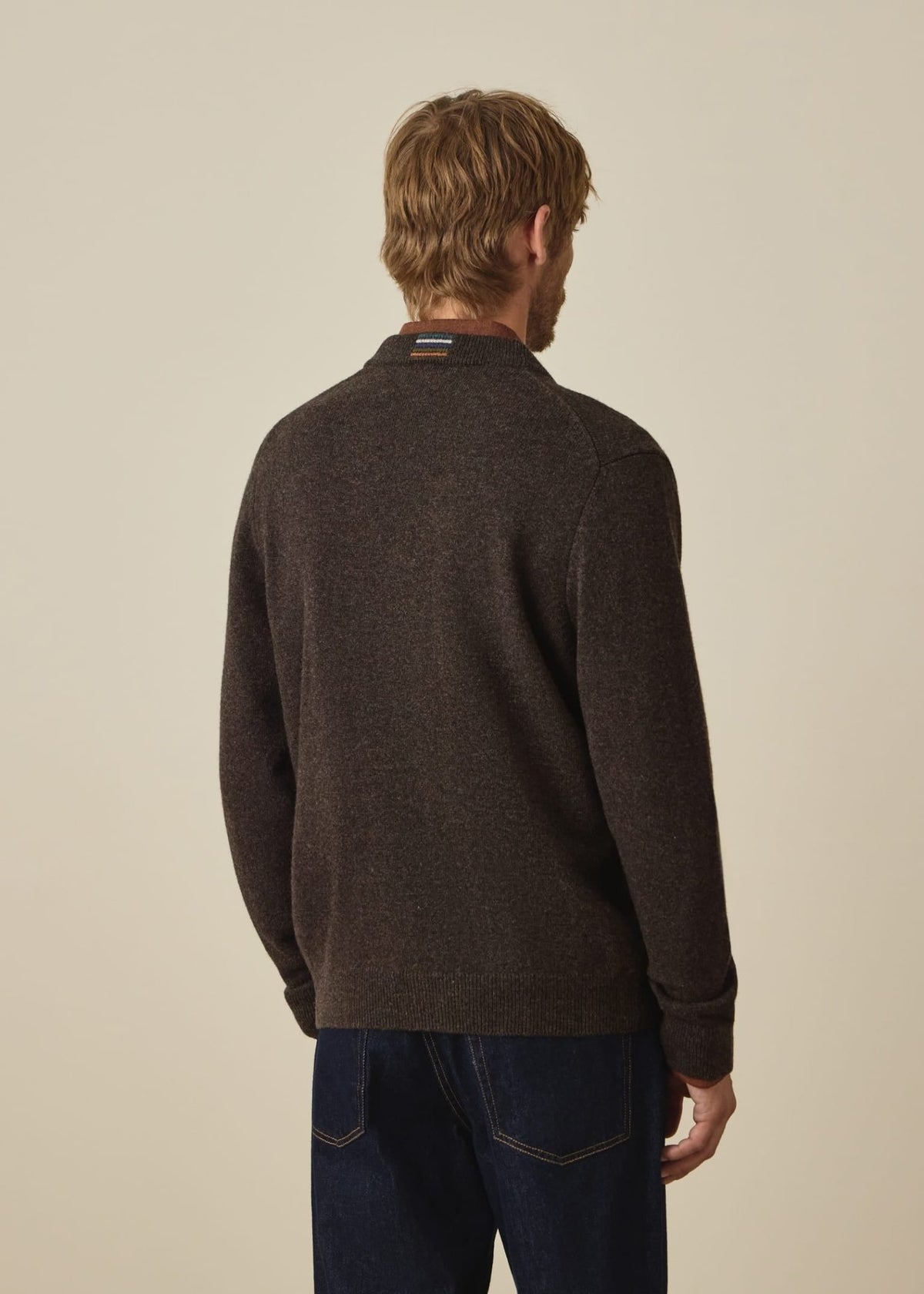 Young Ideas & Henmores -Button Through Cardigan -69 Dark Brown -L