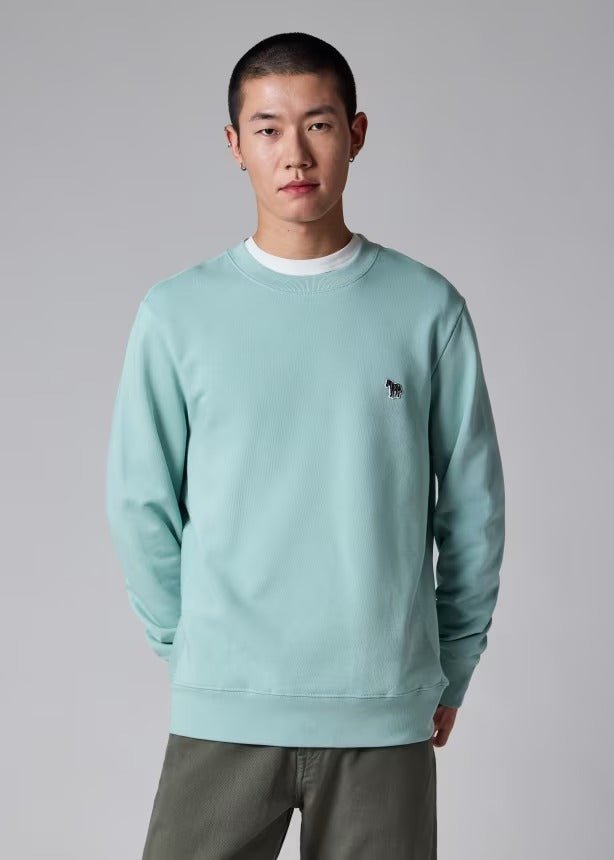 Young Ideas & Henmores -Classic Zebra Crew Neck Sweatshirt -30C Mint Green -M
