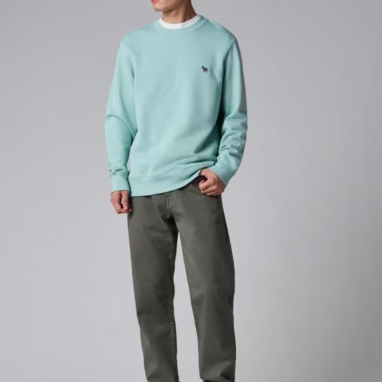 Young Ideas & Henmores -Classic Zebra Crew Neck Sweatshirt -30C Mint Green -M