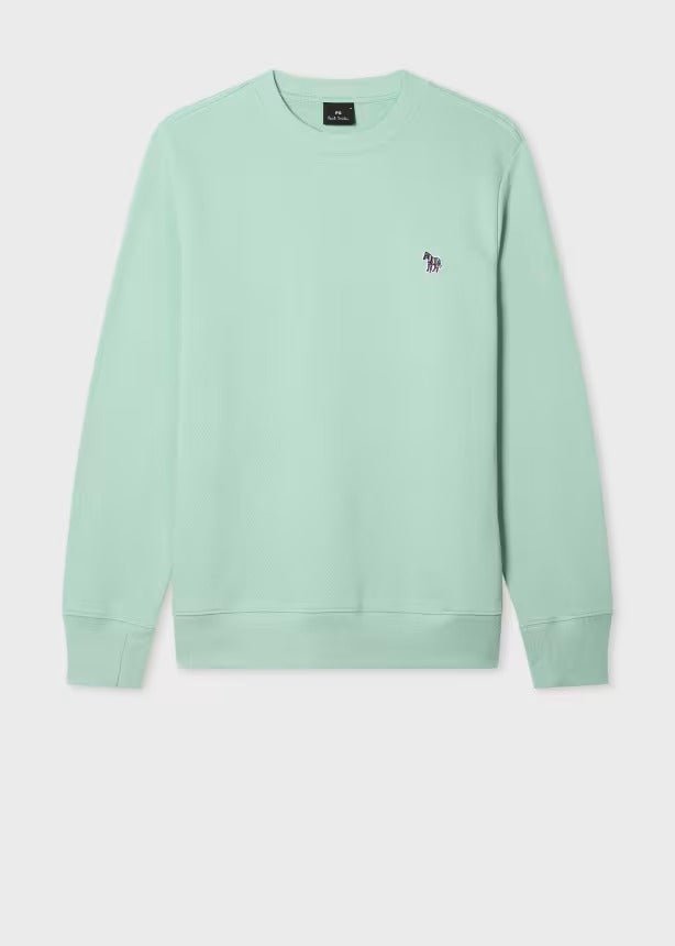 Young Ideas & Henmores -Classic Zebra Crew Neck Sweatshirt -30C Mint Green -M