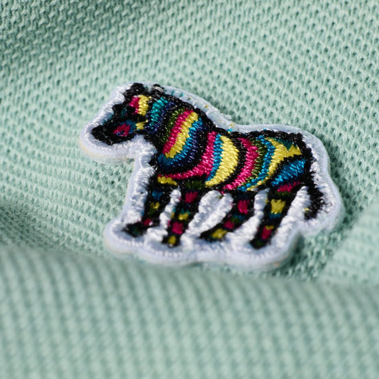 Young Ideas & Henmores -Classic Zebra Short Sleeve Polo Shirt -30C Mint Green -M