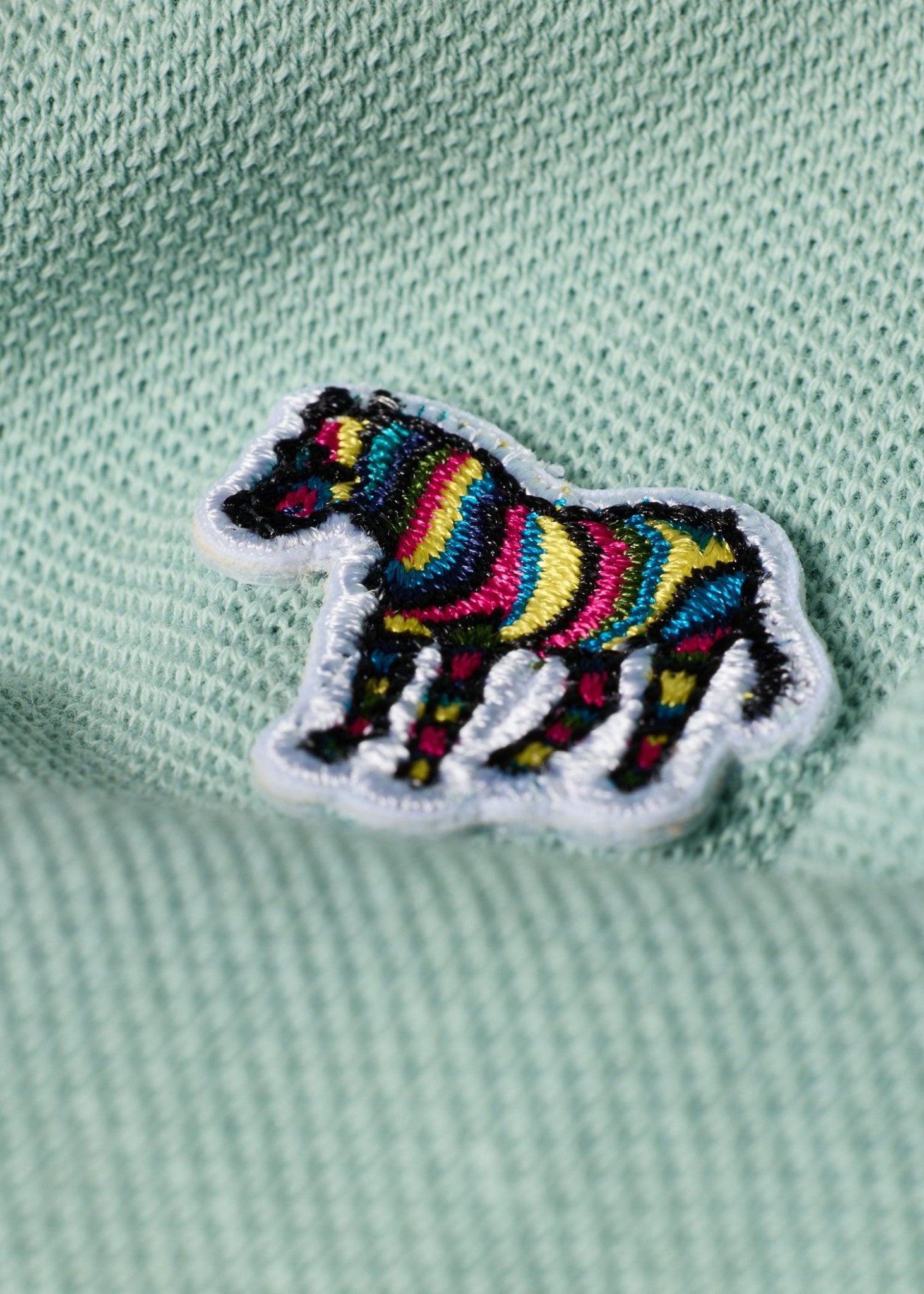 Young Ideas & Henmores -Classic Zebra Short Sleeve Polo Shirt -30C Mint Green -M