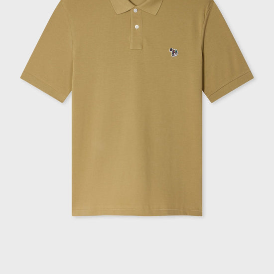 Young Ideas & Henmores -Classic Zebra Short Sleeve Polo Shirt -61A Peanut Brown -L