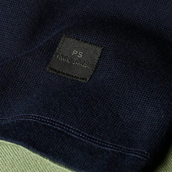 Young Ideas & Henmores -Colourblock LS Polo Sweat -49 Very Dark Navy -L