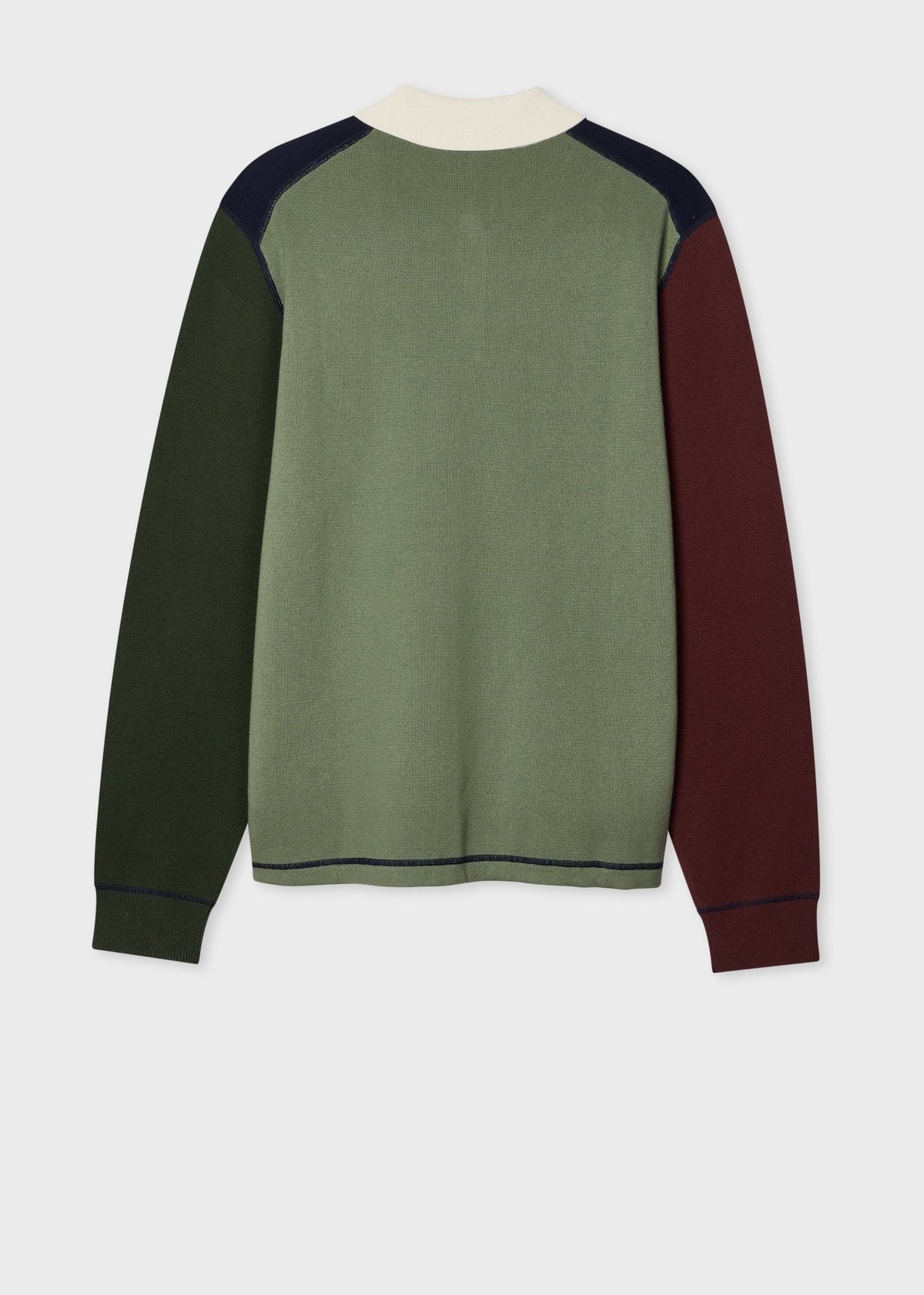 Young Ideas & Henmores -Colourblock LS Polo Sweat -49 Very Dark Navy -L