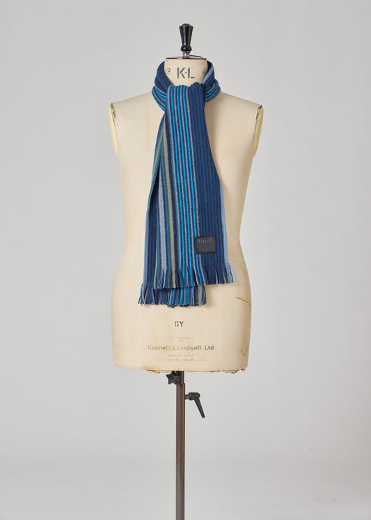 Young Ideas & Henmores -Double Side Stripe Scarf -48 Blue -OS