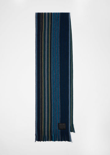 Young Ideas & Henmores -Double Side Stripe Scarf -48 Blue -OS