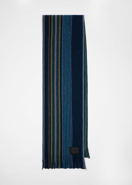 Young Ideas & Henmores -Double Side Stripe Scarf -48 Blue -OS