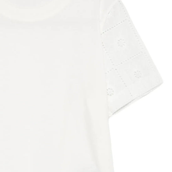 Young Ideas & Henmores -Embroidered Sleeve T-Shirt -02 White -S