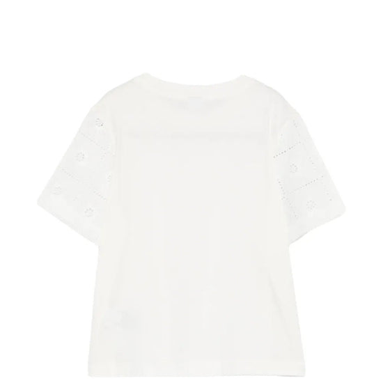 Young Ideas & Henmores -Embroidered Sleeve T-Shirt -02 White -S